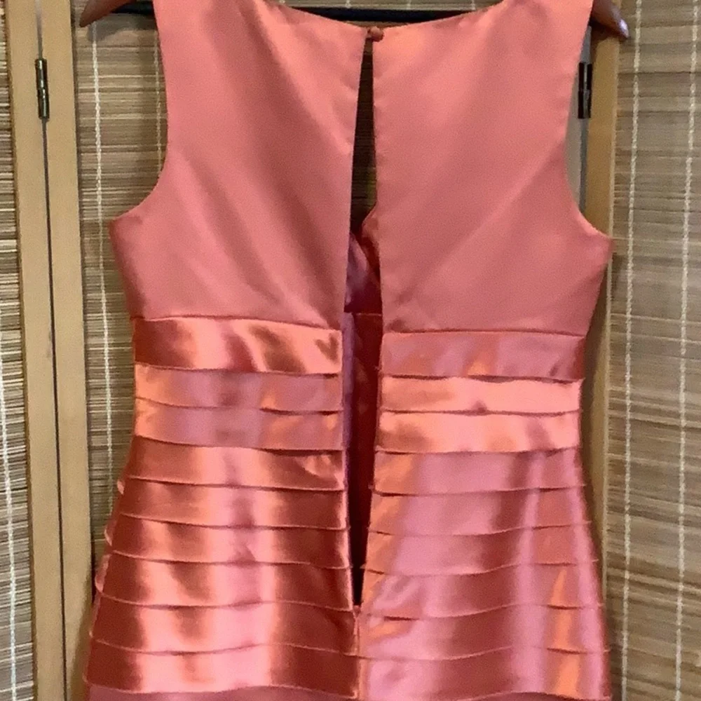 Max & Cleo Coral Satin Midi Dress - Picture 8 of 11